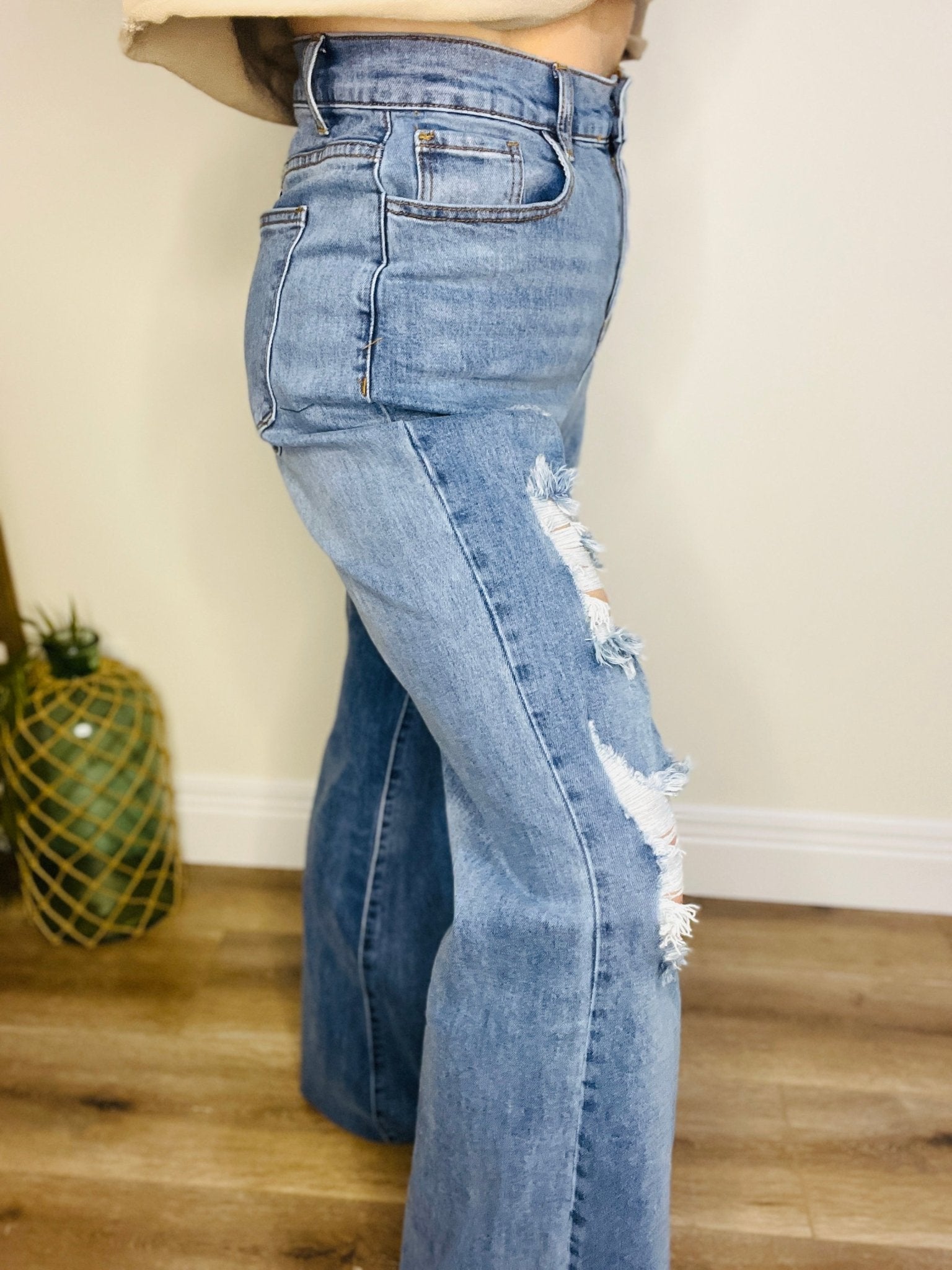SK Distressed Denim - Roaming Gypsy Boutique