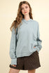 Spring Blue Raw Edge Hoodie - Roaming Gypsy Boutique