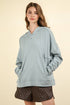 Spring Blue Raw Edge Hoodie - Roaming Gypsy Boutique