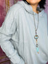 Spring Blue Raw Edge Hoodie - Roaming Gypsy Boutique