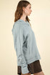 Spring Blue Raw Edge Hoodie - Roaming Gypsy Boutique