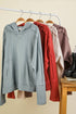 Spring Blue Raw Edge Hoodie - Roaming Gypsy Boutique