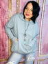 Spring Blue Raw Edge Hoodie - Roaming Gypsy Boutique
