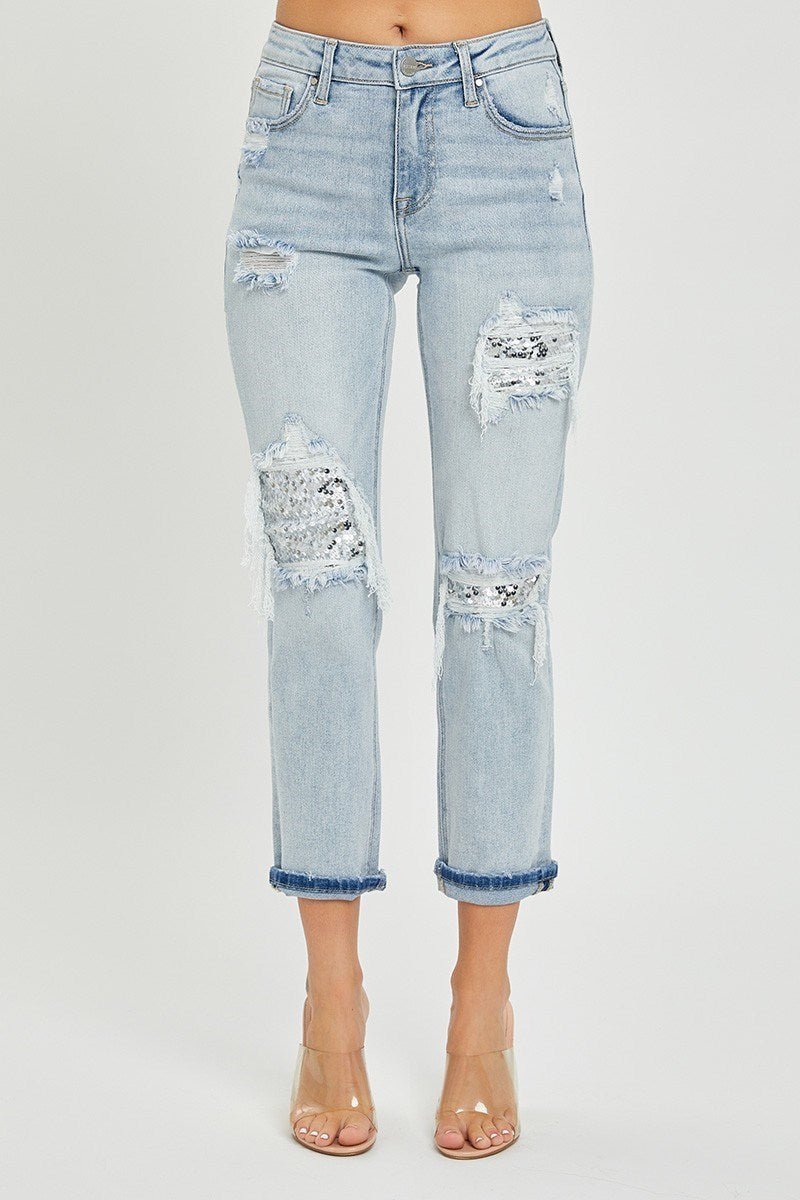 Spring Sparkle Risen Jean - Roaming Gypsy Boutique