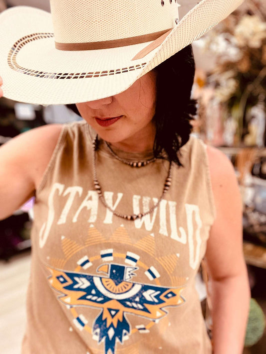 Stay Wild Mineral Tank Top - Roaming Gypsy Boutique
