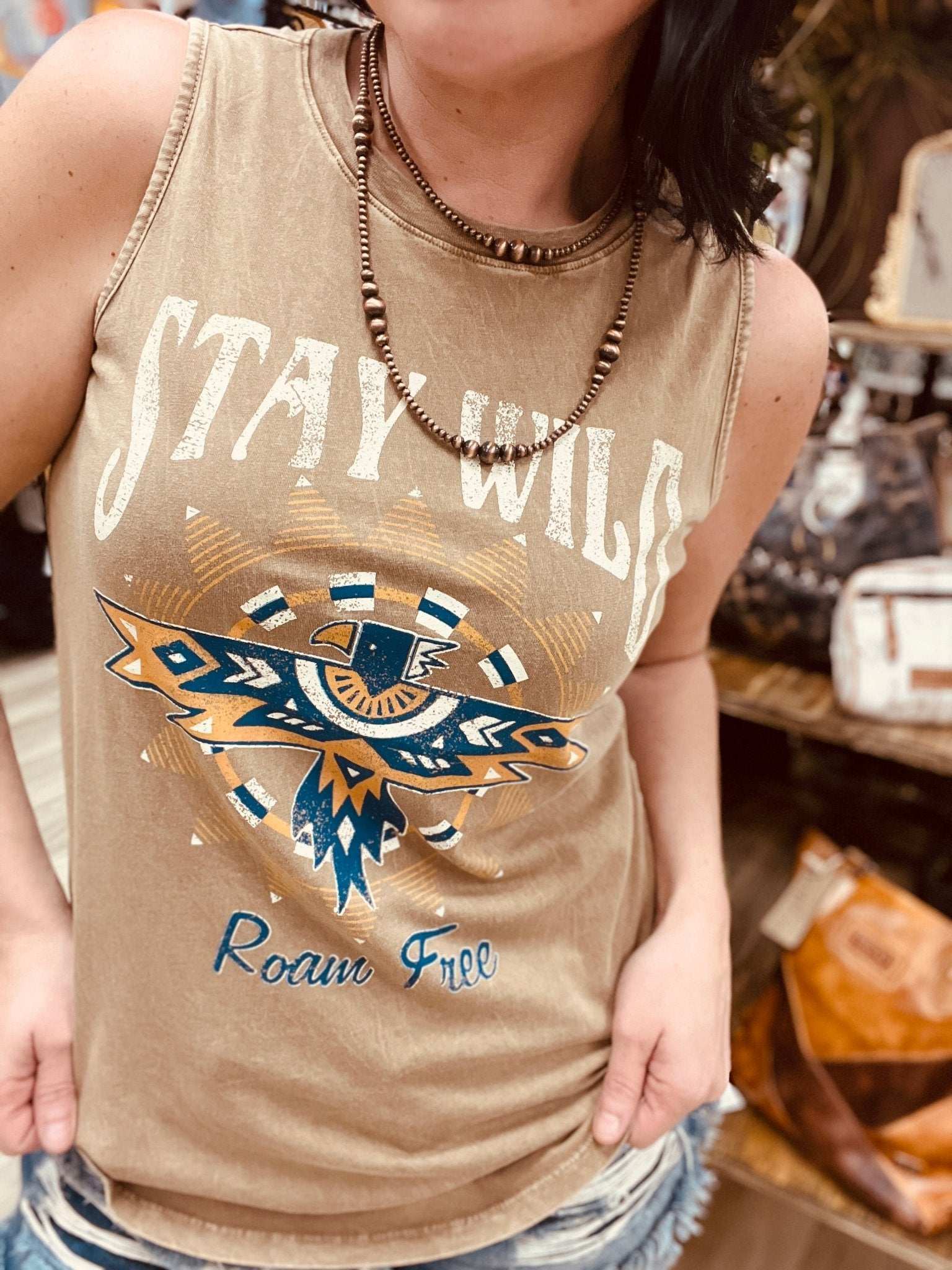 Stay Wild Mineral Tank Top - Roaming Gypsy Boutique