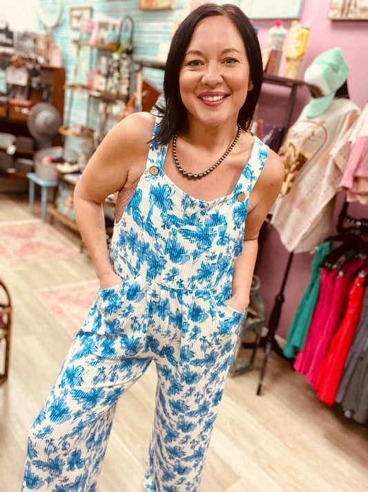 The Cassidy Floral Boho Overalls - Roaming Gypsy Boutique