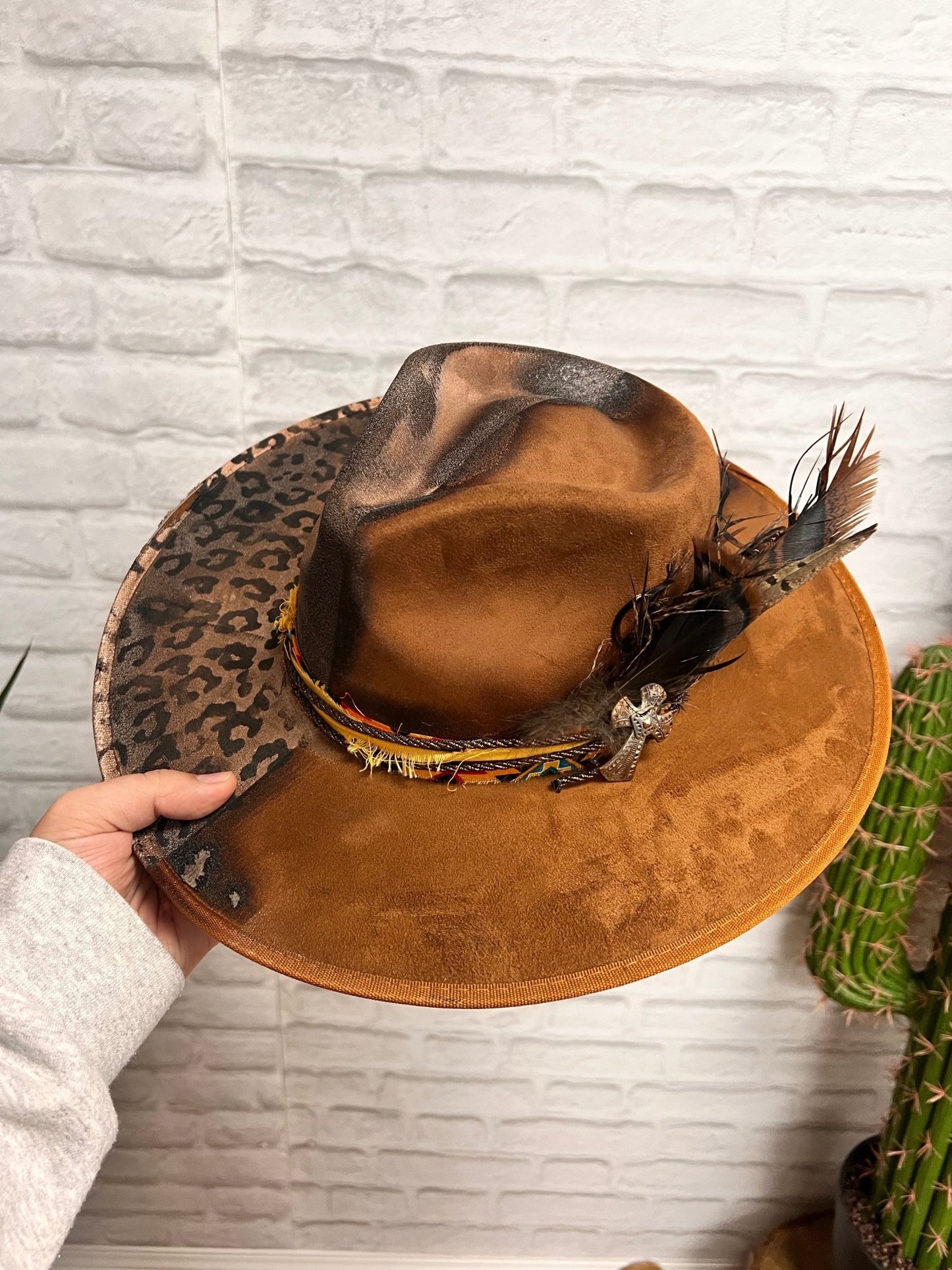 The Faithed in Cheetah Wide Brim - Roaming Gypsy Boutique