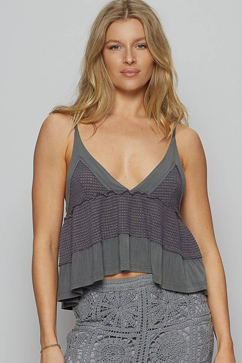 Thunderstruck Waffle Rocker Tank - Roaming Gypsy Boutique