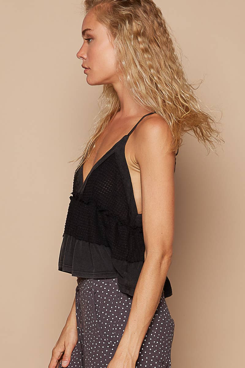 Thunderstruck Waffle Rocker Tank - Roaming Gypsy Boutique
