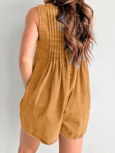 Tied Romper with Pockets - Roaming Gypsy Boutique