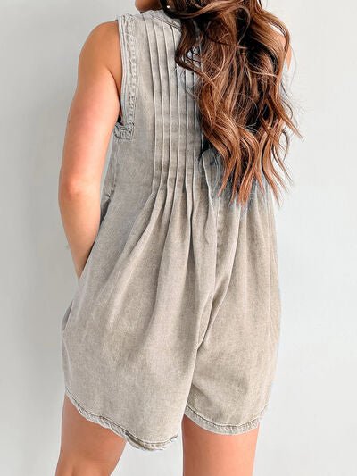 Tied Romper with Pockets - Roaming Gypsy Boutique