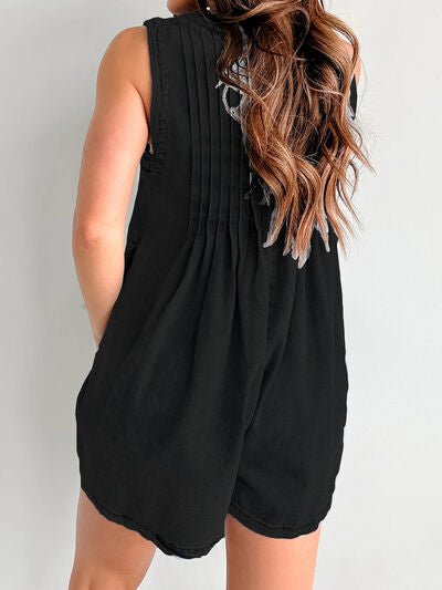 Tied Romper with Pockets - Roaming Gypsy Boutique