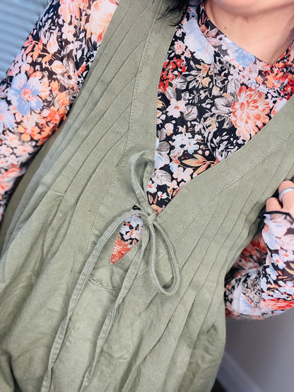 Tied Romper with Pockets - Roaming Gypsy Boutique