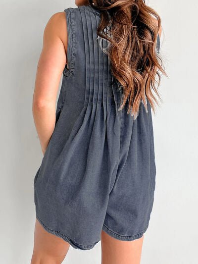 Tied Romper with Pockets - Roaming Gypsy Boutique