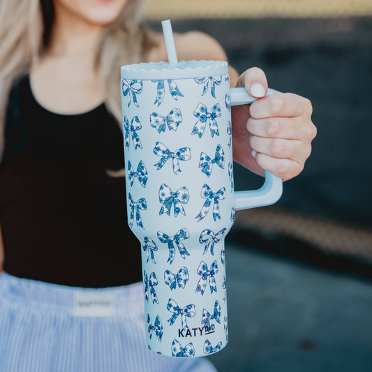 Toile Coquette Bows Tumbler - Roaming Gypsy Boutique