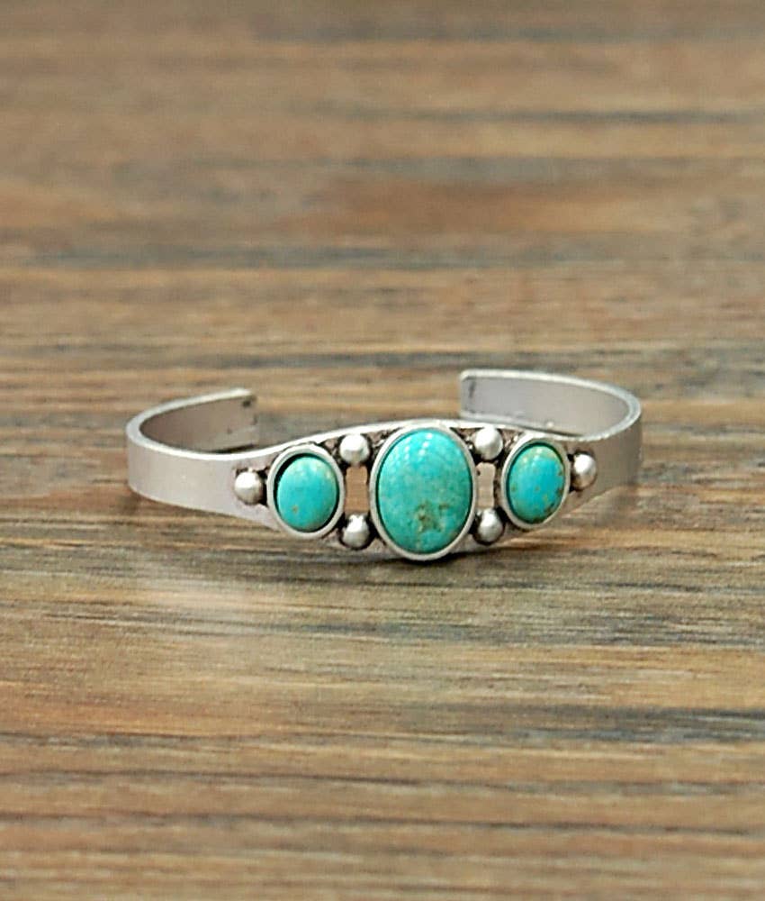 Trinity Turquoise Cuff Bracelet - Roaming Gypsy Boutique