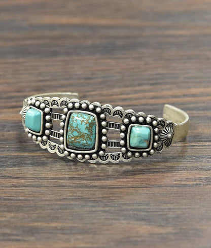 Tropez Turquoise Cuff Bracelet - Roaming Gypsy Boutique