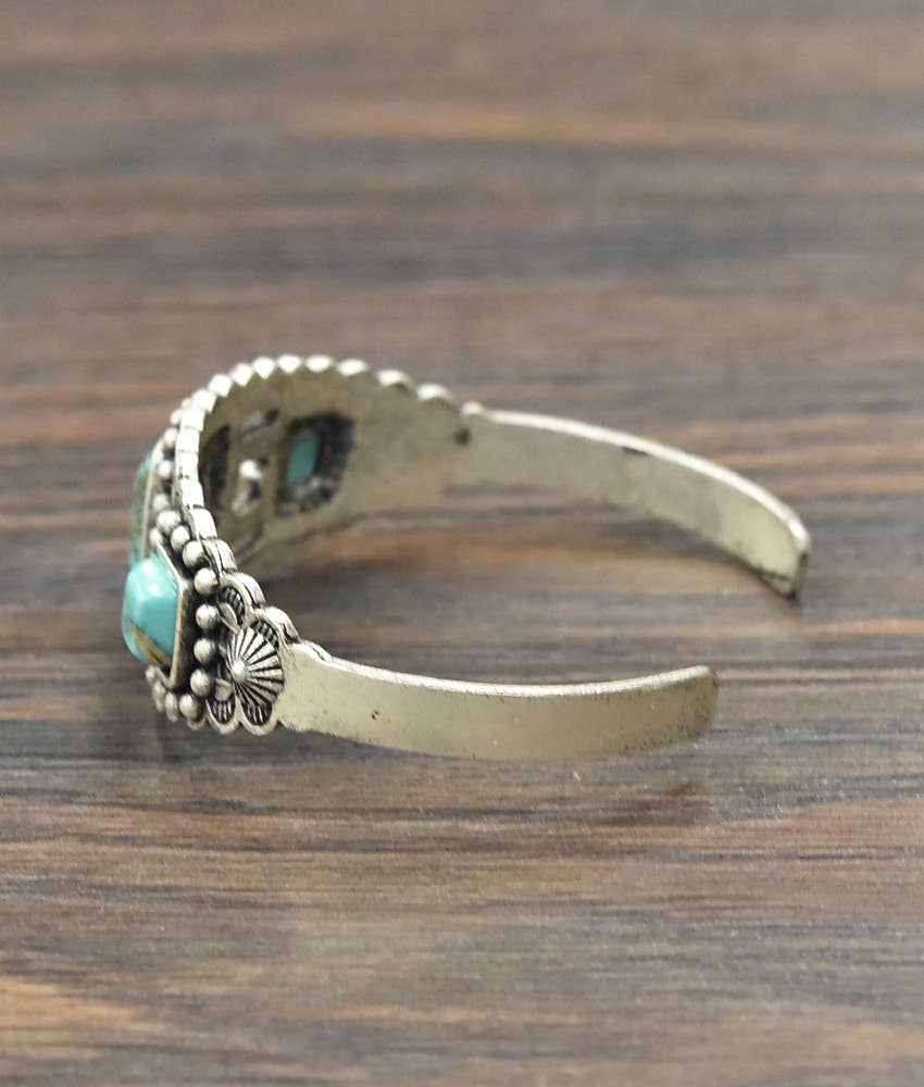 Tropez Turquoise Cuff Bracelet - Roaming Gypsy Boutique