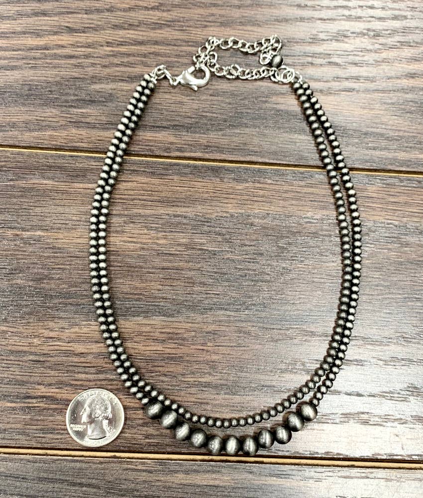 True Turq Mega Choker Navajo Bead Necklace - Roaming Gypsy Boutique