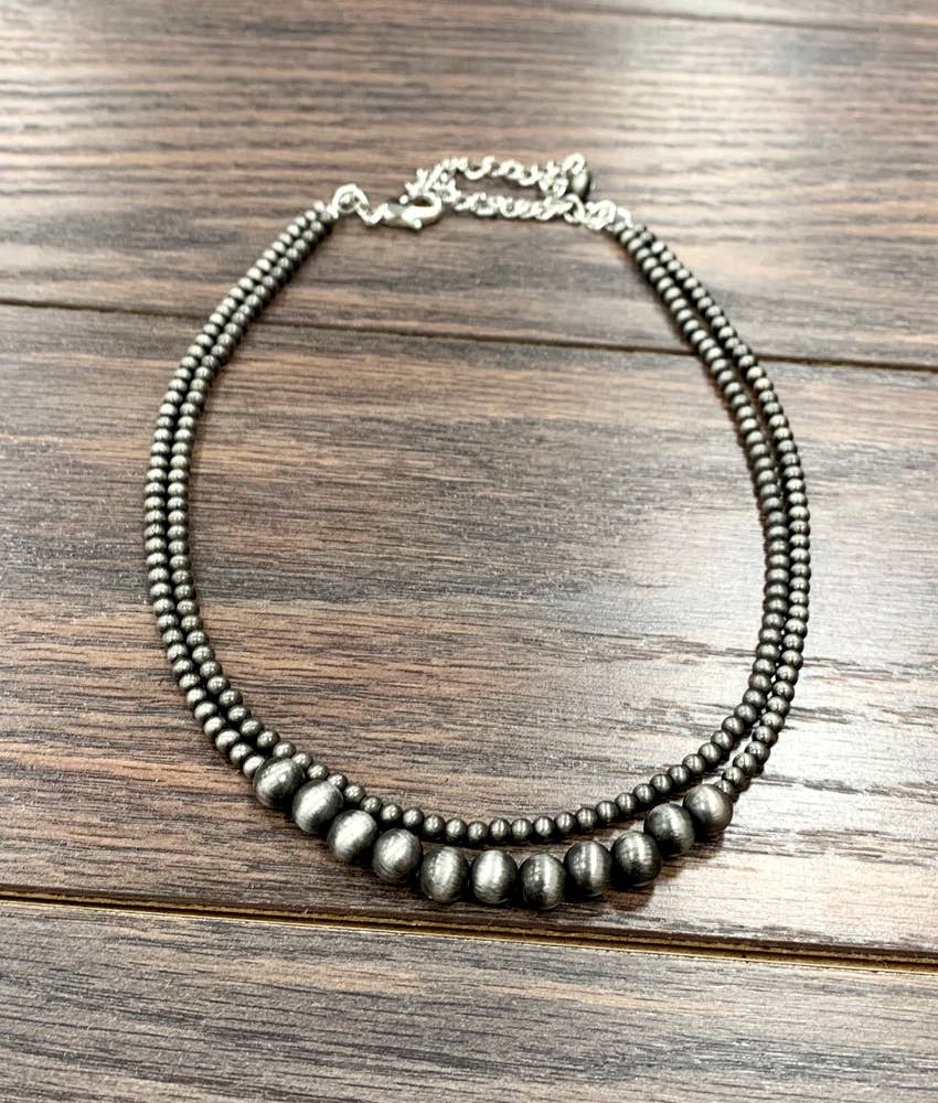 True Turq Mega Choker Navajo Bead Necklace - Roaming Gypsy Boutique