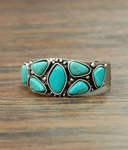 True Turq Multi Stone Cuff Bracelet - Roaming Gypsy Boutique