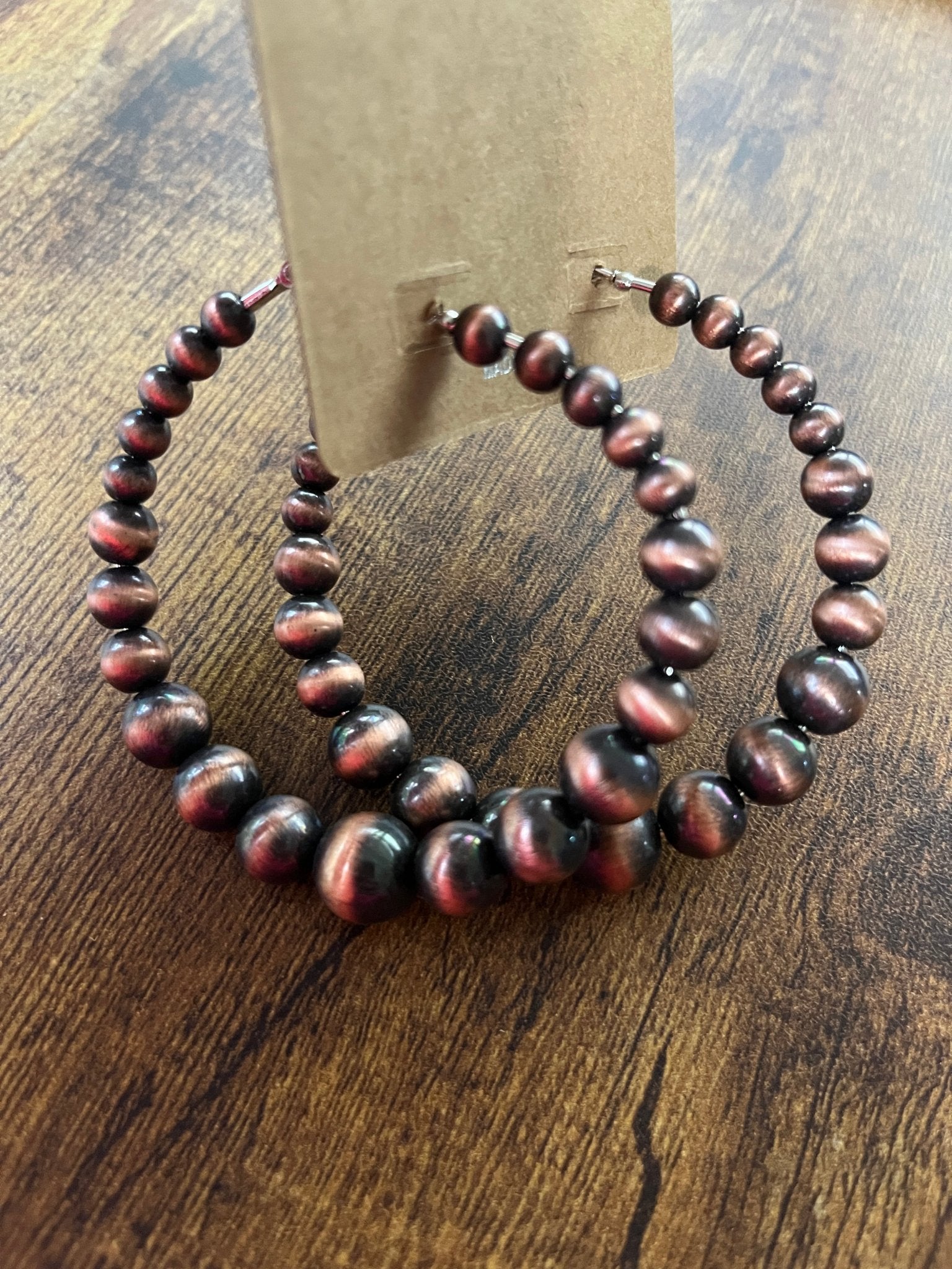 True Turq Navajo Bead Hoop Earrings - Roaming Gypsy Boutique