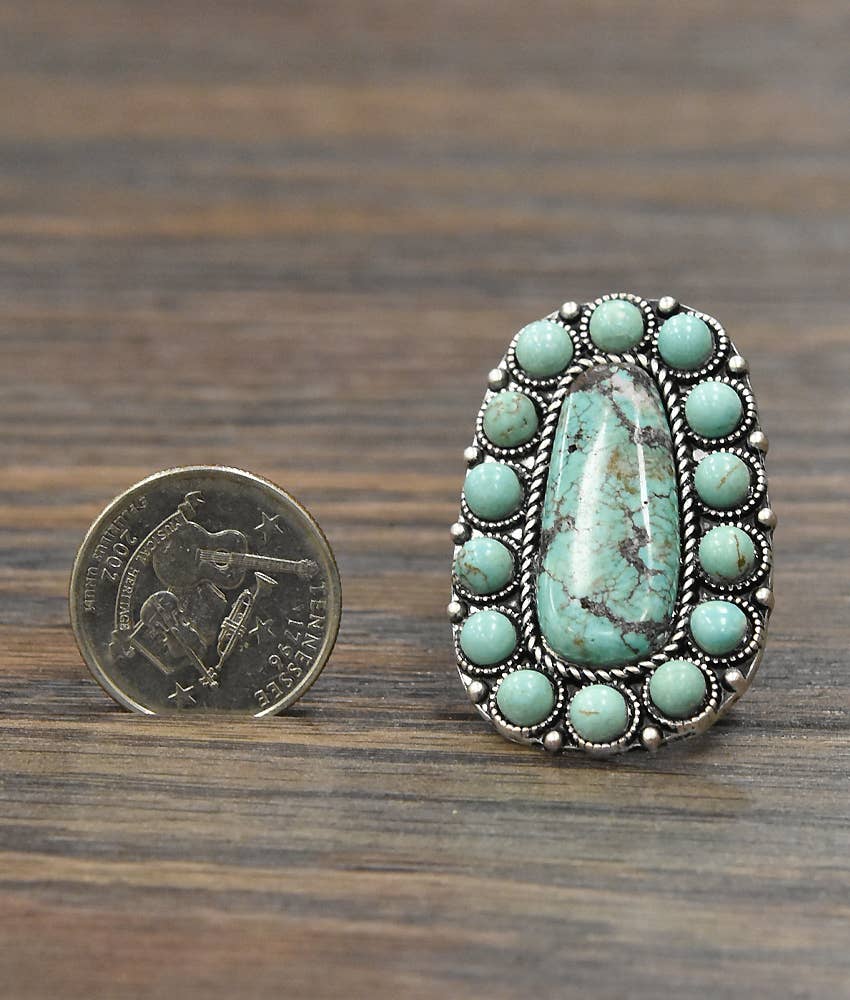 True Turq Navajo Turquoise Adjustable Ring - Roaming Gypsy Boutique
