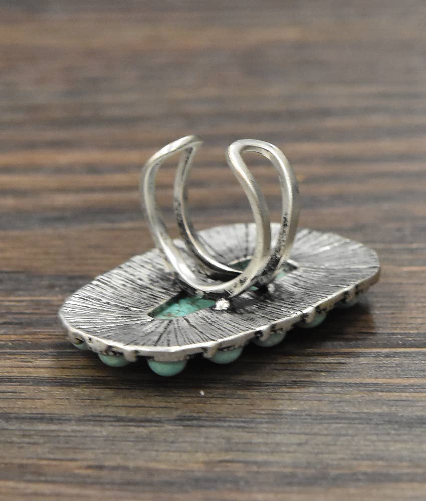 True Turq Navajo Turquoise Adjustable Ring - Roaming Gypsy Boutique