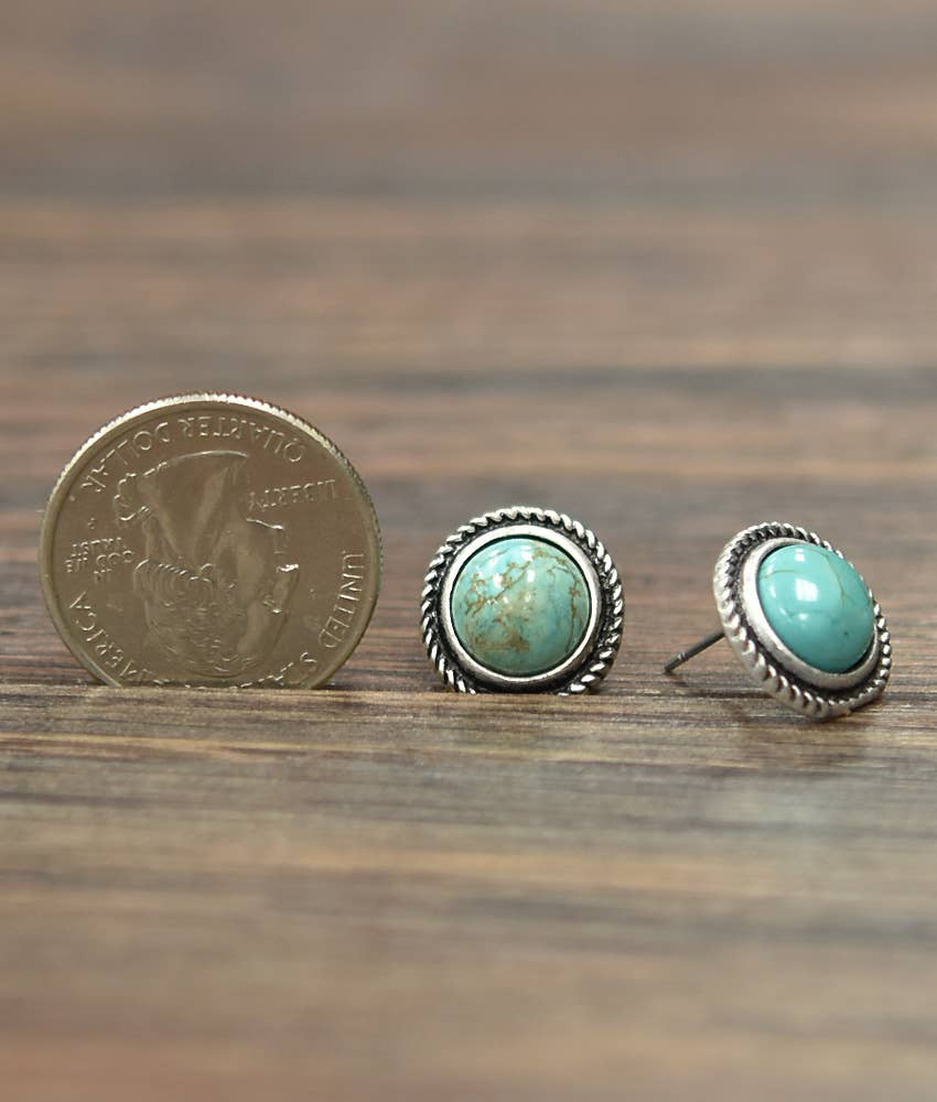 True Turq Stud Earrings - Turq - Roaming Gypsy Boutique