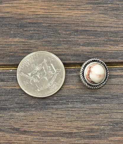 True Turq White Stud Earrings - Roaming Gypsy Boutique