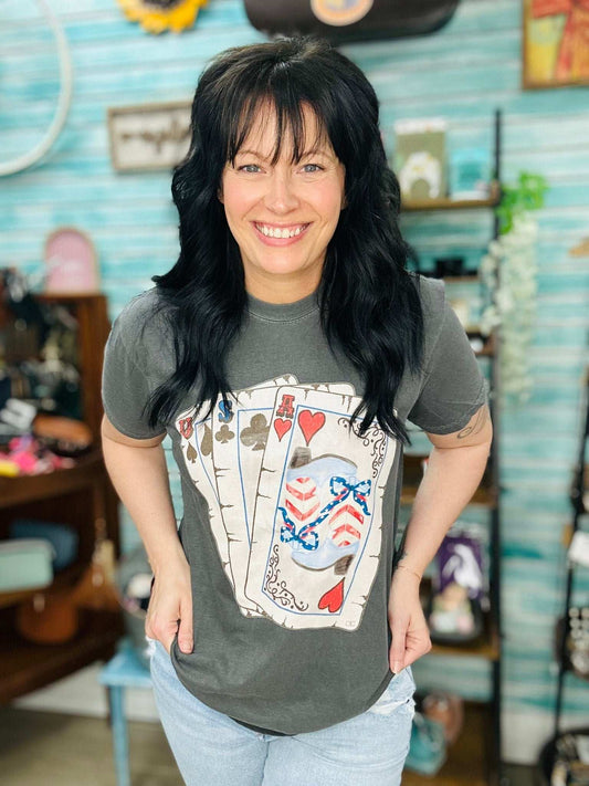 USA Playa Cards Tee - Roaming Gypsy Boutique
