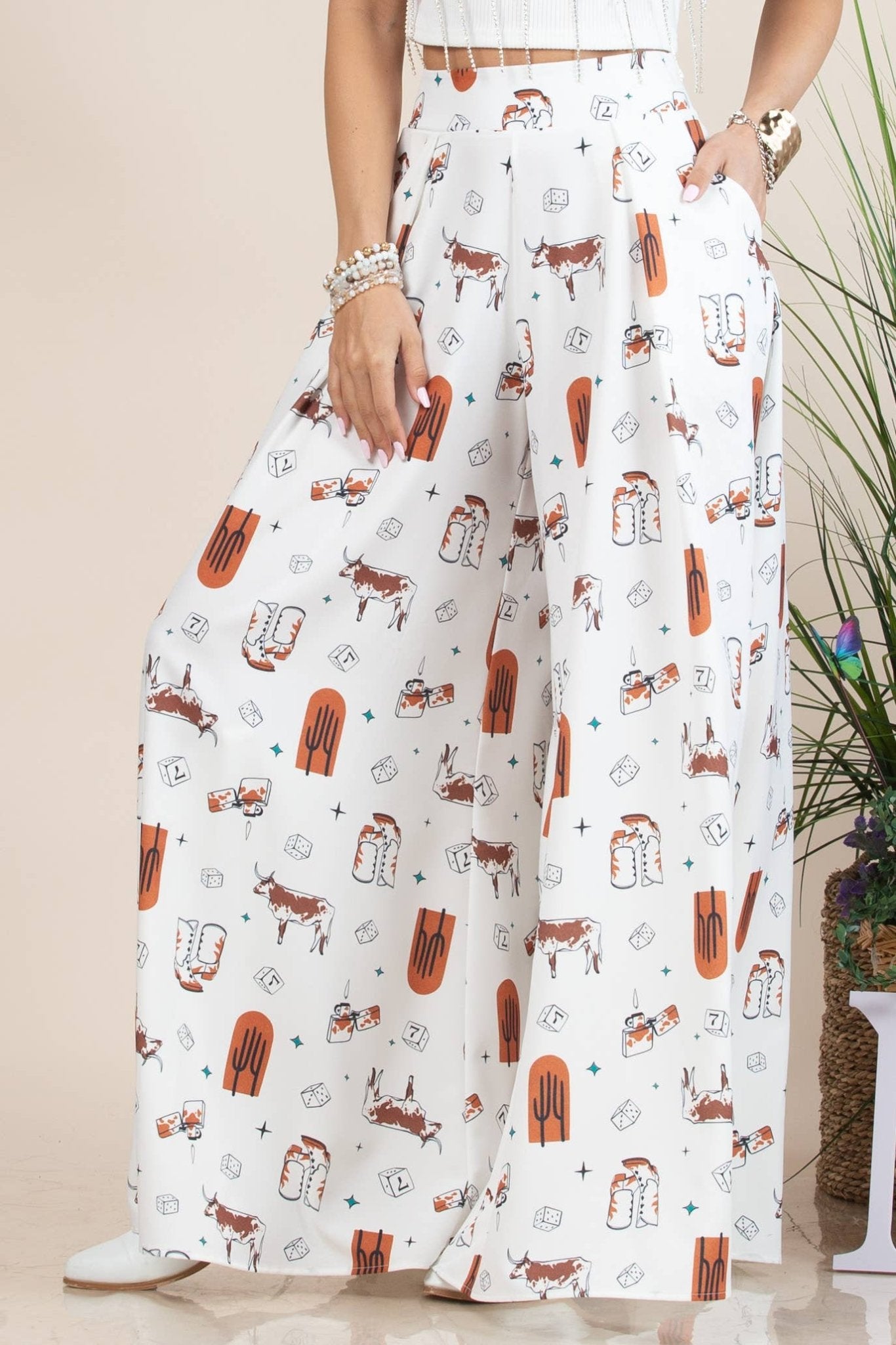 Vaquera Wide Leg Pants - Roaming Gypsy Boutique