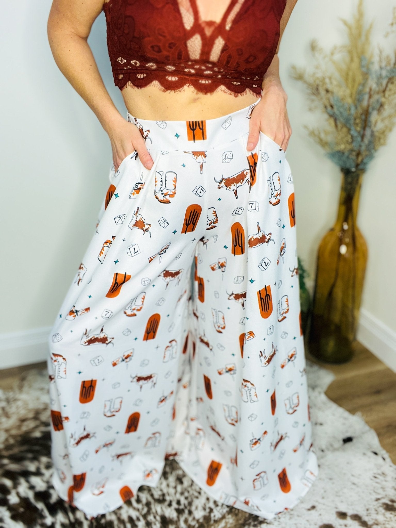 Vaquera Wide Leg Pants - Roaming Gypsy Boutique