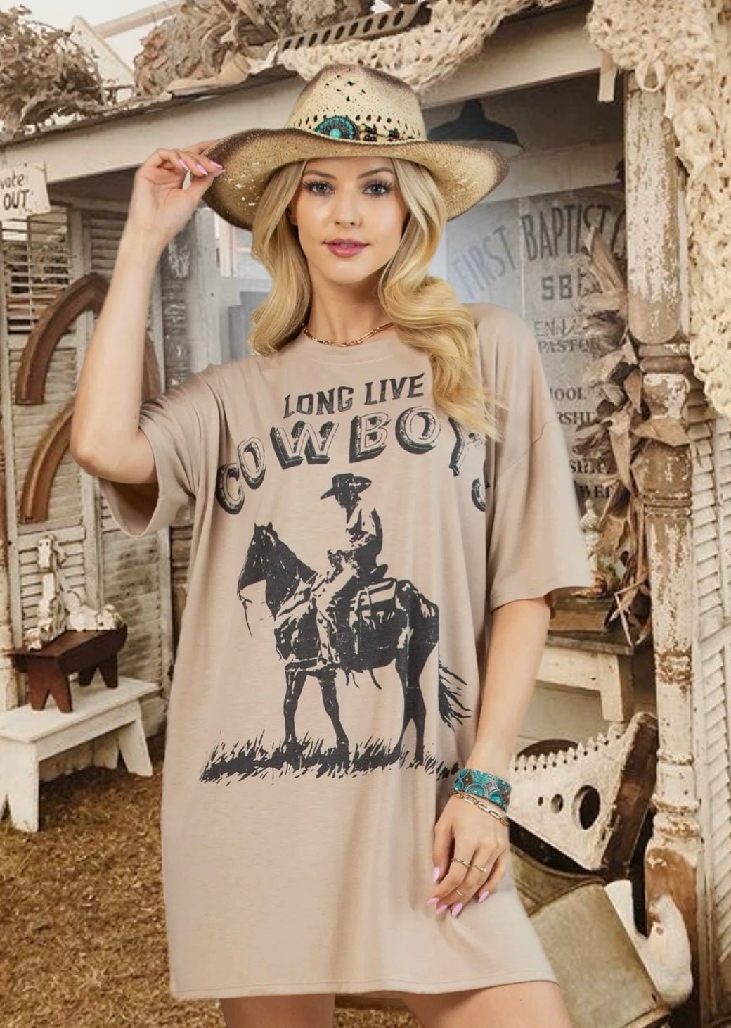 Vintage Cowboys Dress - Roaming Gypsy Boutique