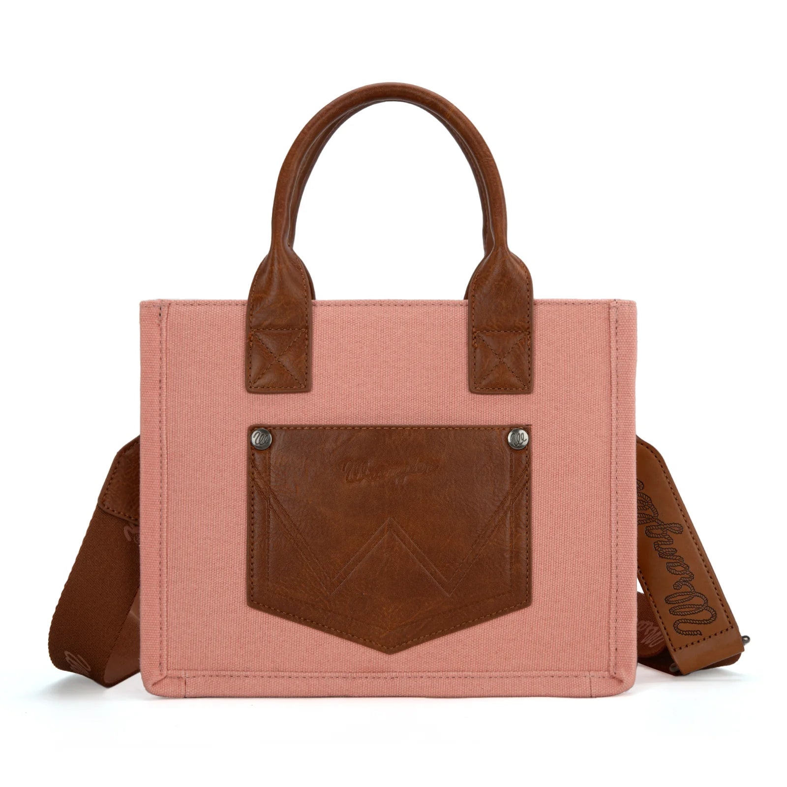 Vintage Pink Wrangler Canvas Crossbody Tote - Roaming Gypsy Boutique