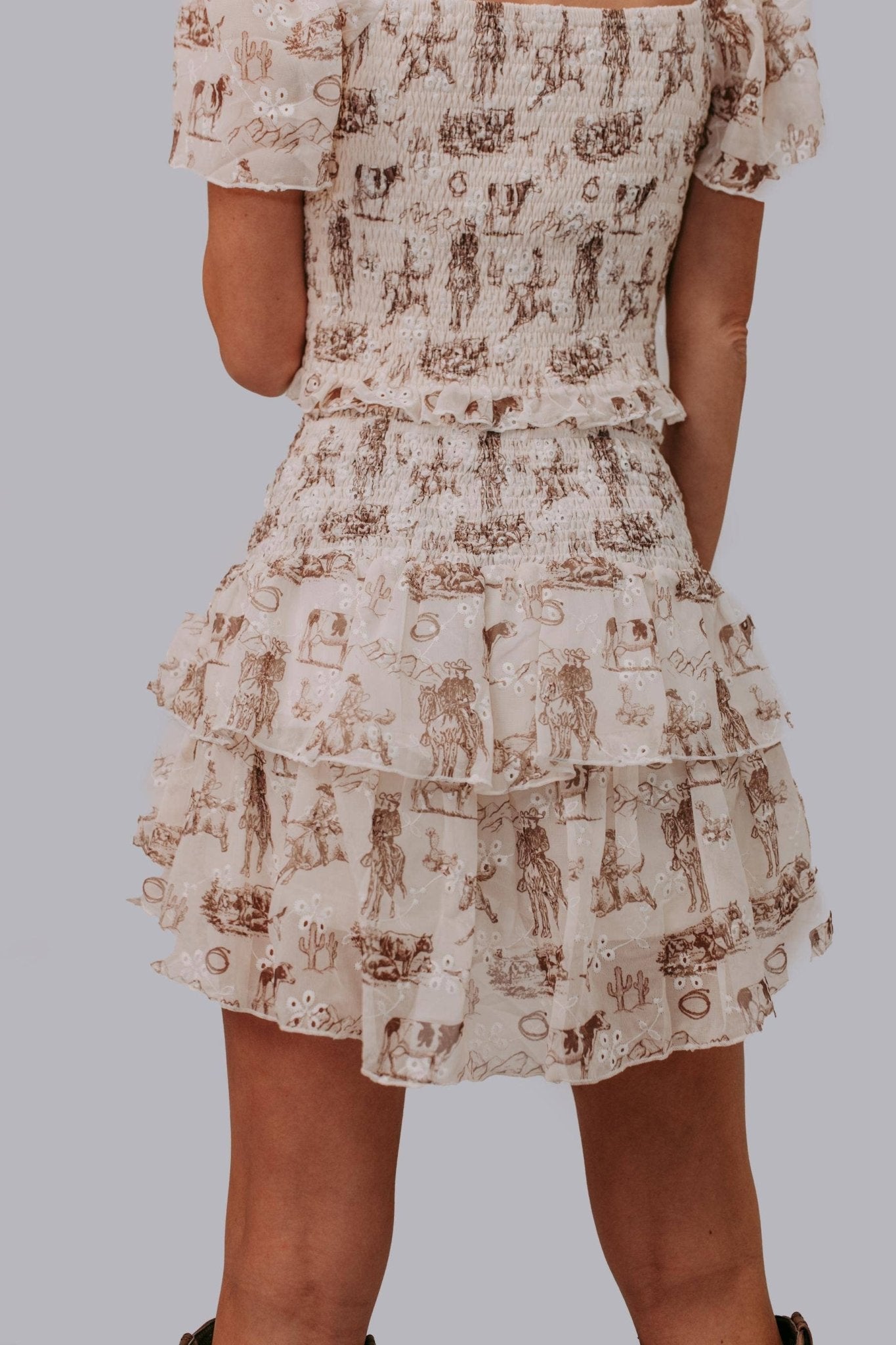 Western Scene Skort Set - Roaming Gypsy Boutique