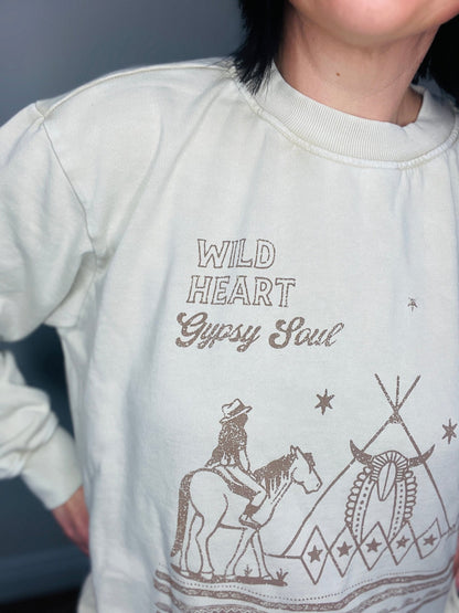 Wild Heart Mineral Sweatshirt - Roaming Gypsy Boutique
