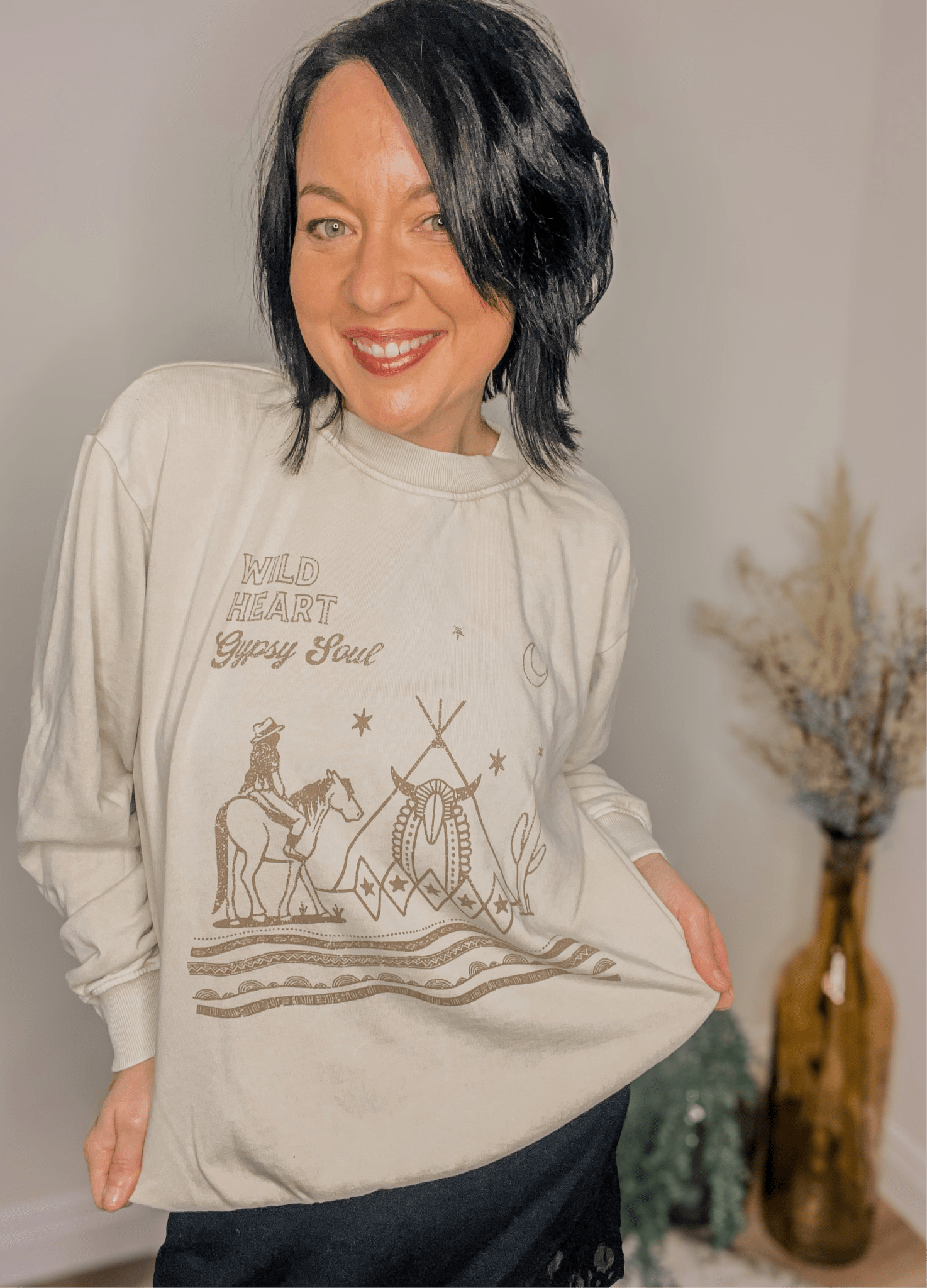 Wild Heart Mineral Sweatshirt - Roaming Gypsy Boutique