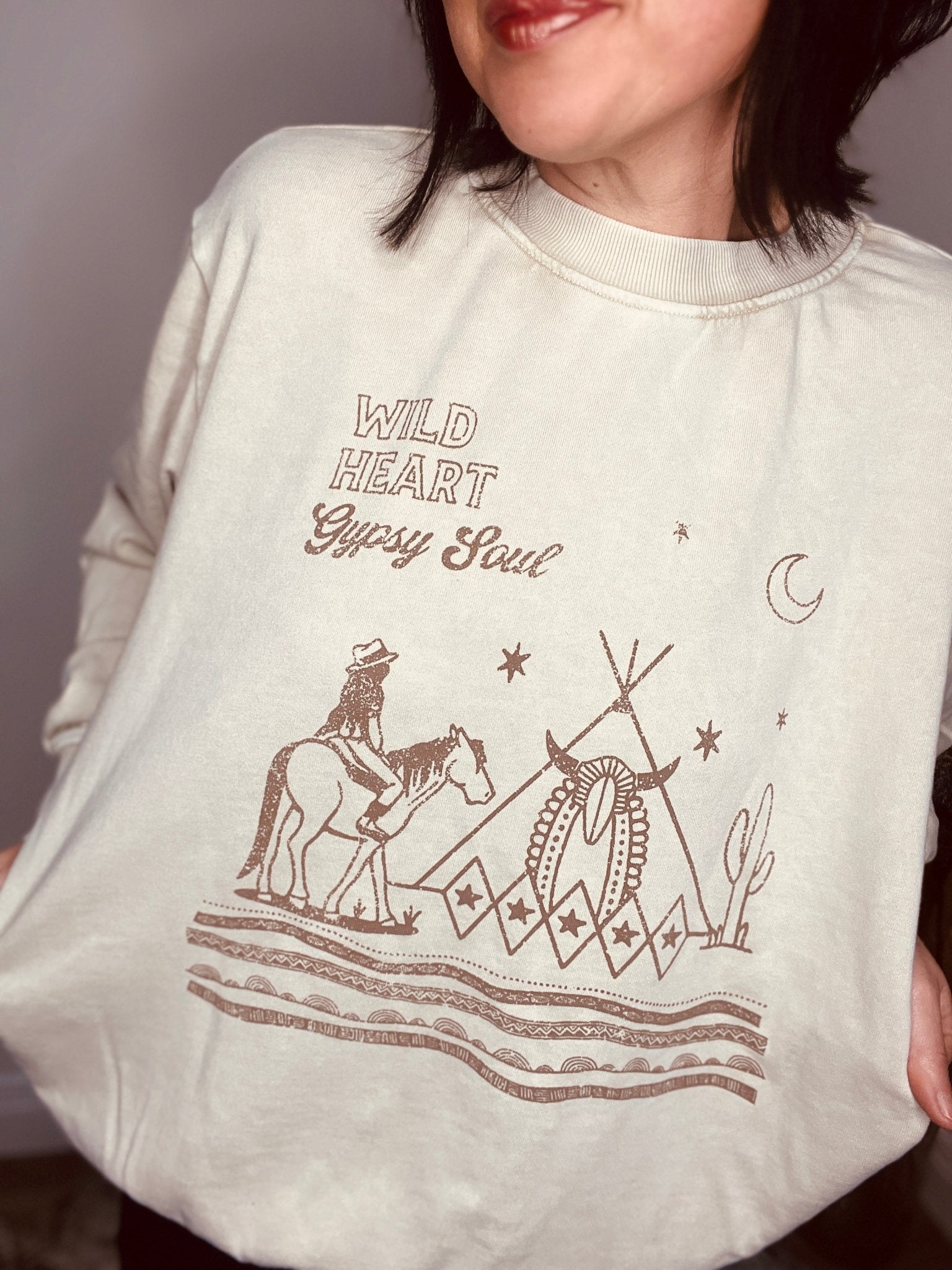 Wild Heart Mineral Sweatshirt - Roaming Gypsy Boutique