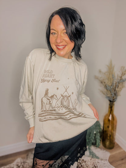 Wild Heart Mineral Sweatshirt - Roaming Gypsy Boutique