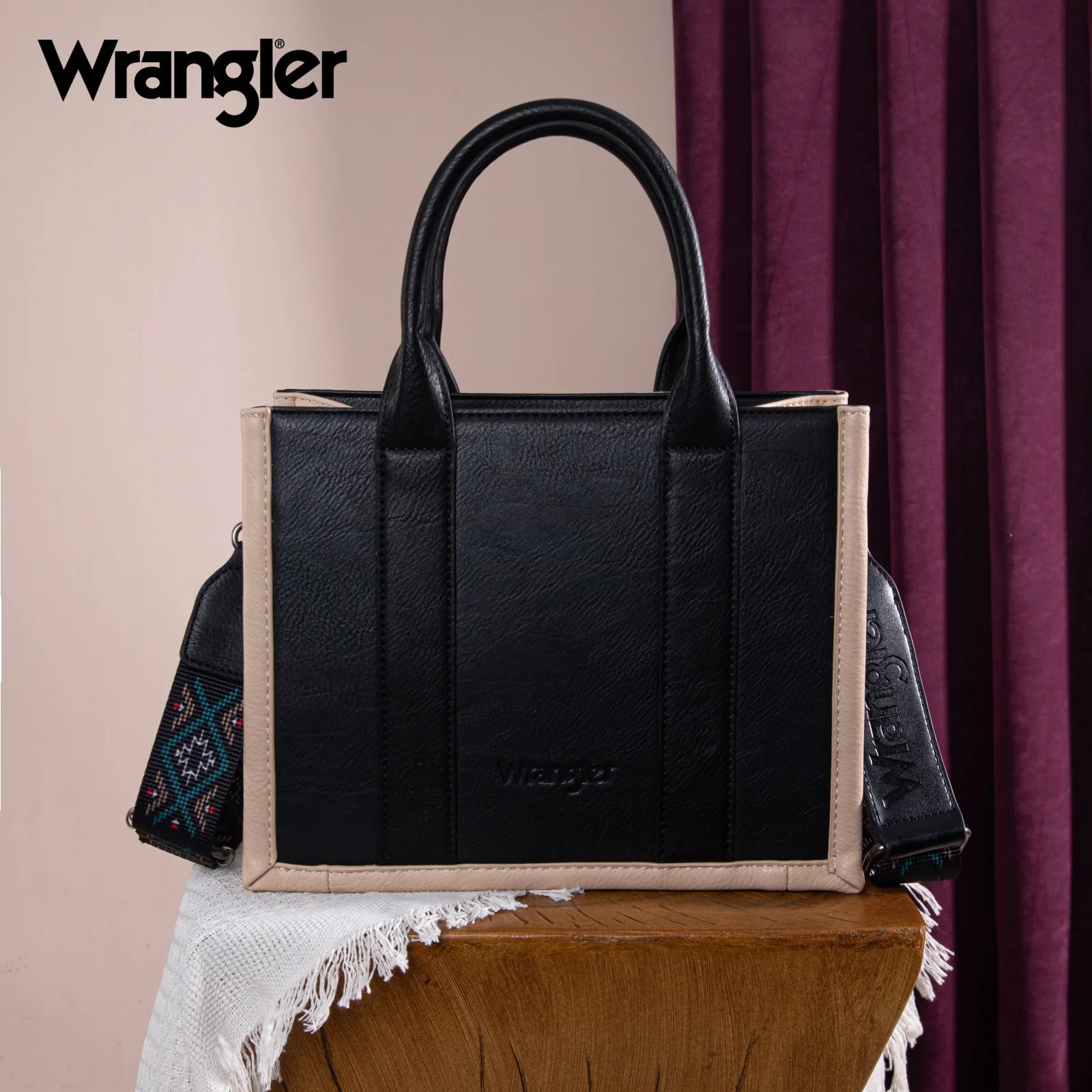 WRANGLER Aztec Embroidered Tote/Crossbody - Roaming Gypsy Boutique
