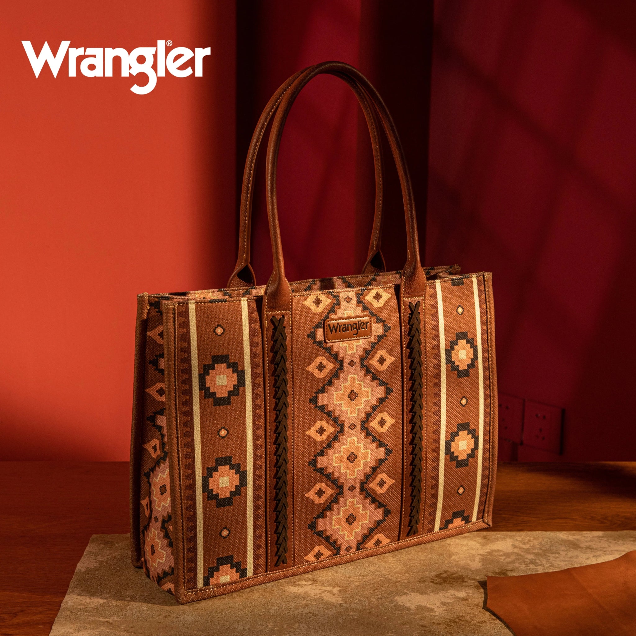 Wrangler Dark Brown Wide Tote - Roaming Gypsy Boutique