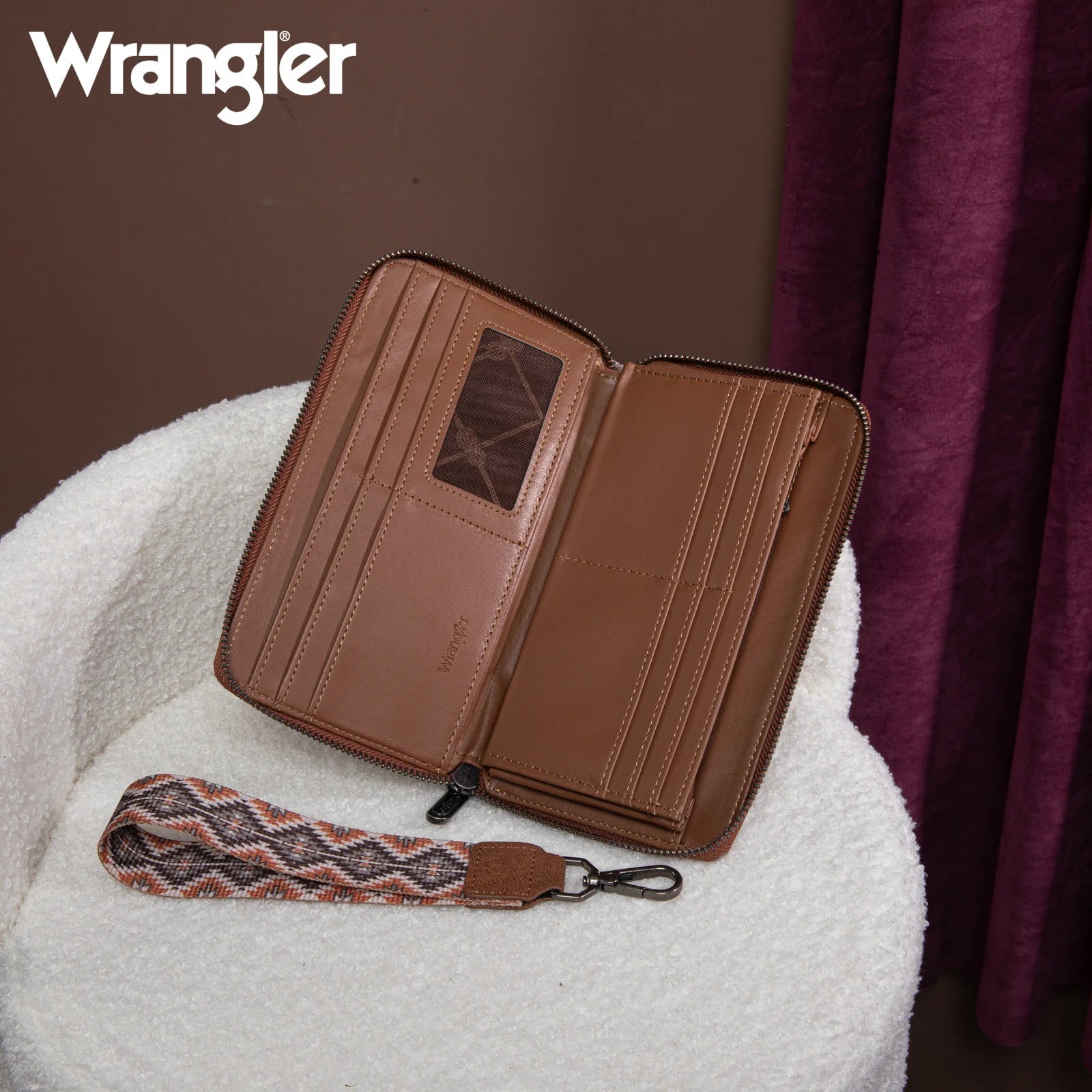Wrangler Old West Southwest Wallet - Brown - Roaming Gypsy Boutique