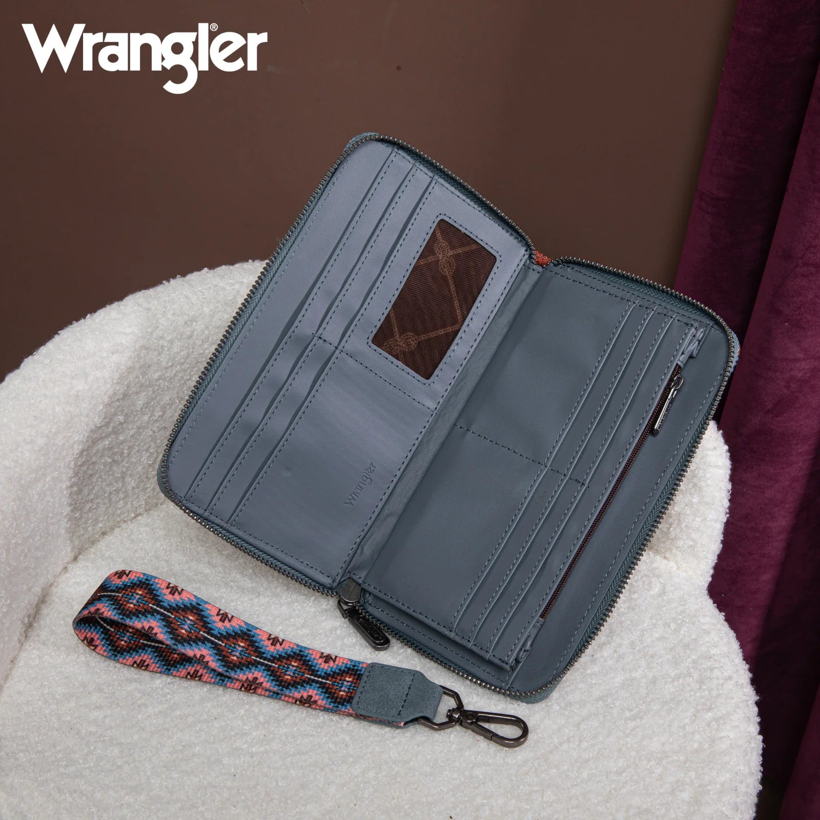 Wrangler Old West Southwest Wallet - Navy - Roaming Gypsy Boutique