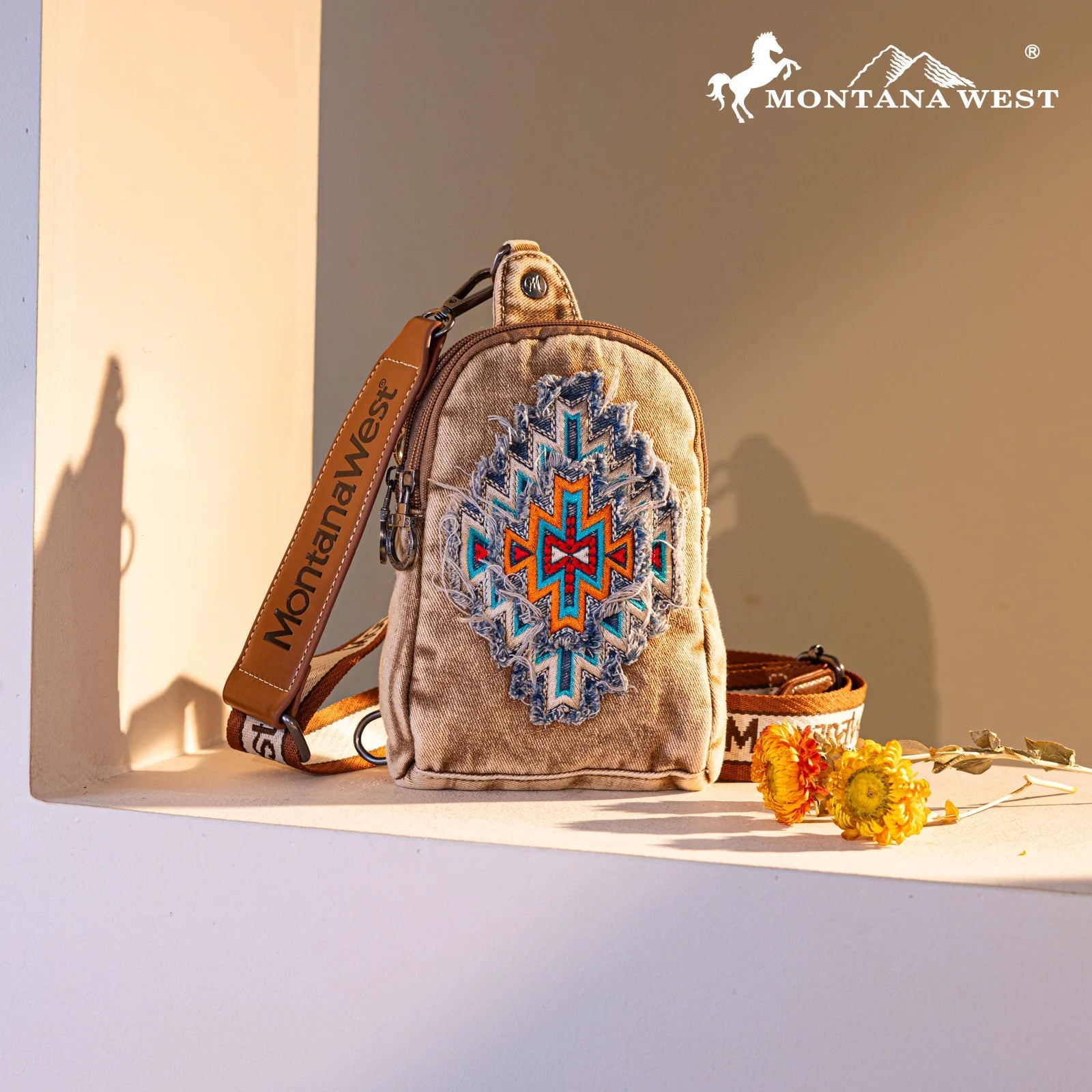 WRANGLER Southwest Denim Sling Bags - Roaming Gypsy Boutique