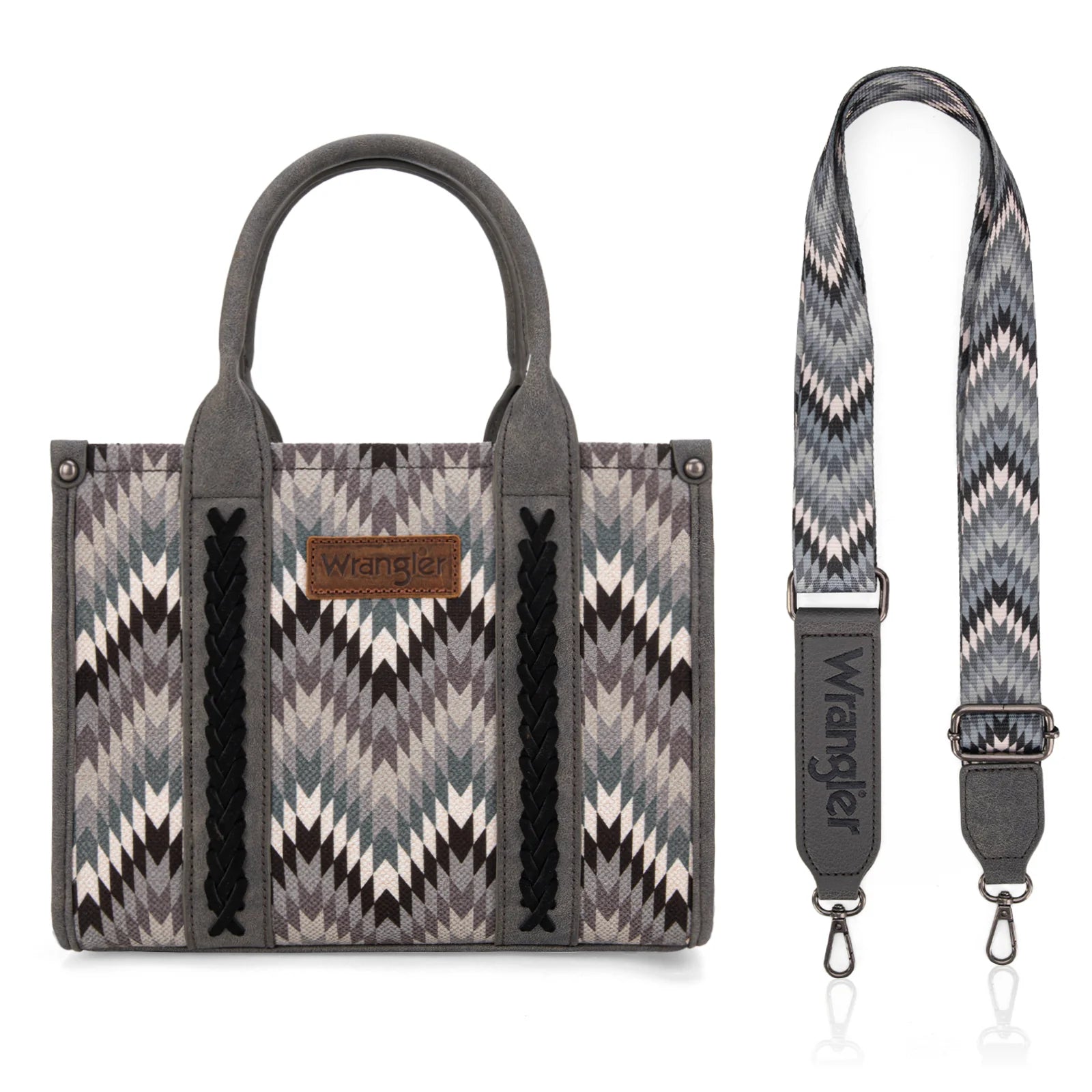 Wrangler Southwest Grey Crossbody Tote - Roaming Gypsy Boutique