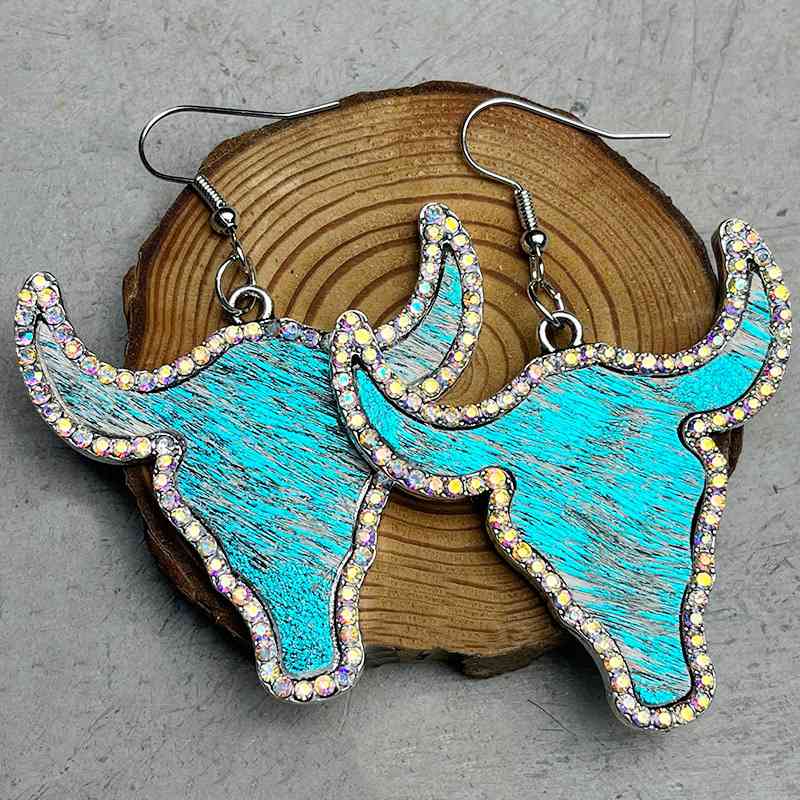 Rhinestone Bull Earrings