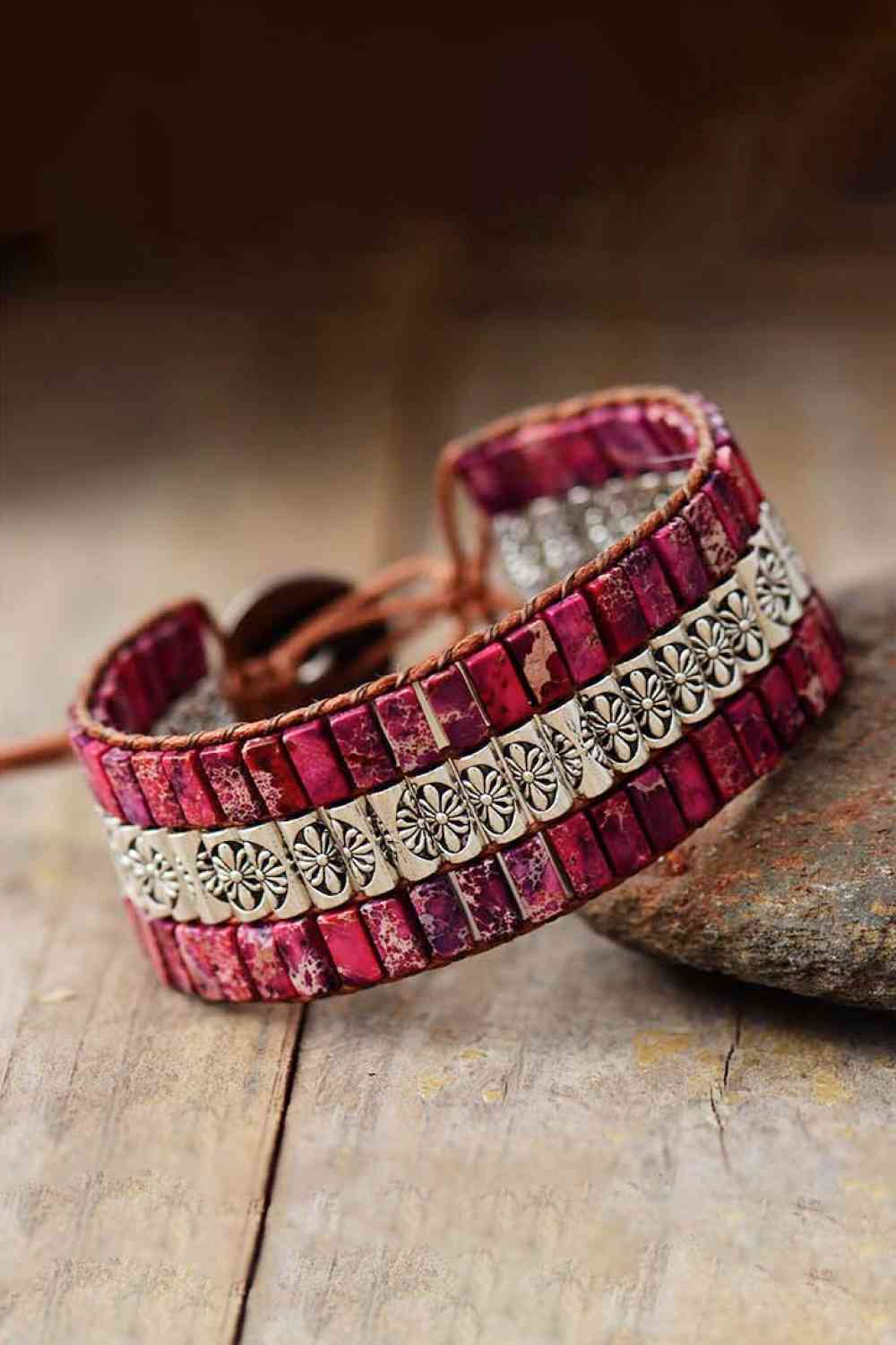 Handmade Triple Layer Natural Stone Bracelet
